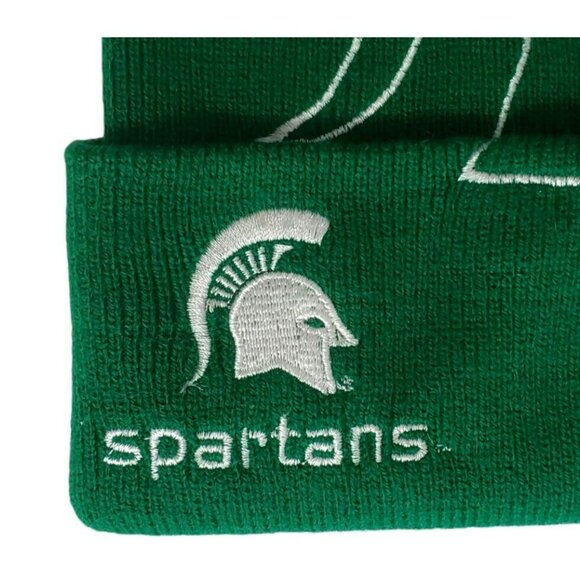 VTG Michigan State Knit Hat Folded Beanie Spartans NCAA Collegiate Cap Unisex - Picture 3 of 8